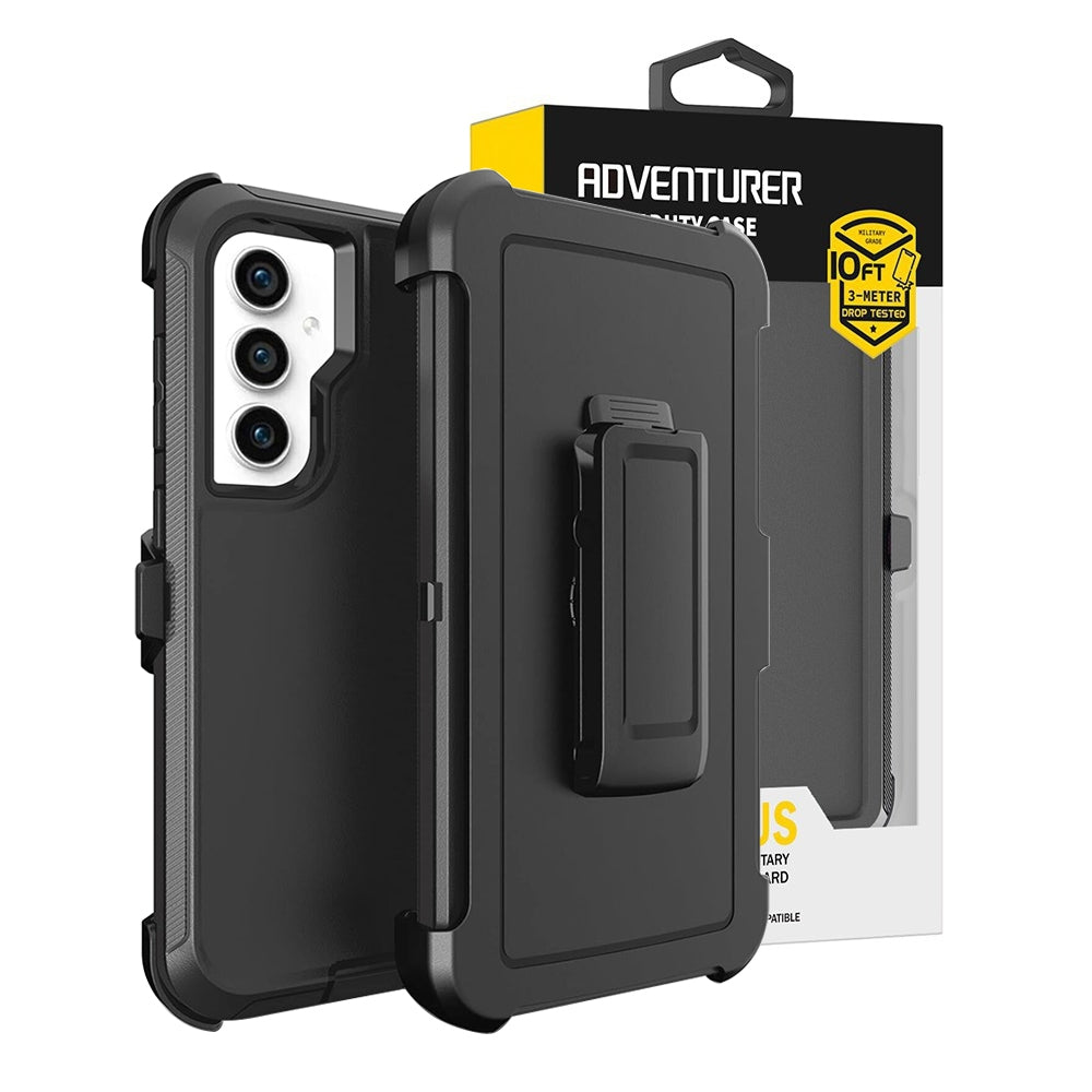 Shockproof Robot Armor Hard Plastic Case Cover with Belt Clip for Samsung Galaxy S25 FE / S26 FE-Black | Crazyparts