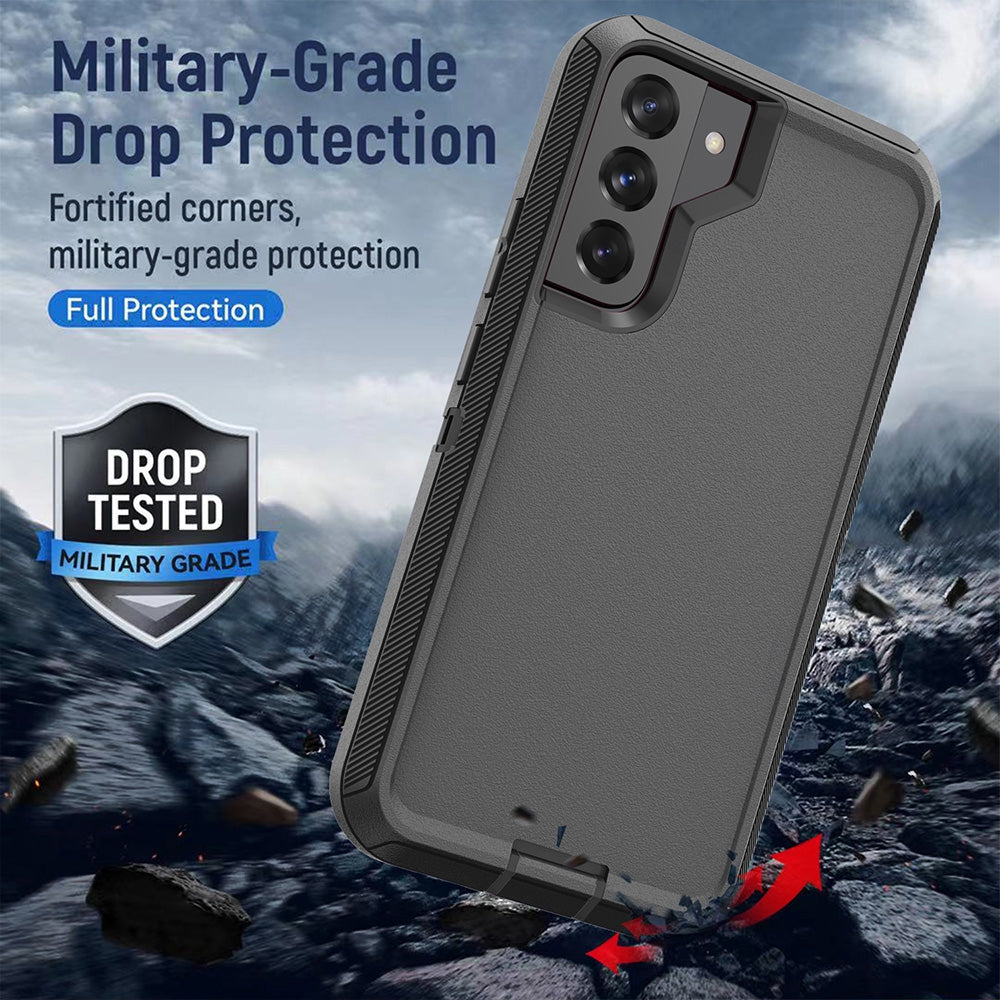 Shockproof Robot Armor Hard Plastic Case Cover with Belt Clip for Samsung Galaxy S25 FE / S26 FE-Black | Crazyparts